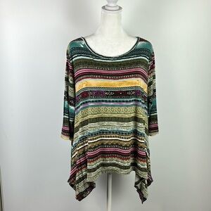 AMERICAN RAG CIE™️ Women's Size S Bohemian Drop Shoulder 3/4 Sleeve Jersey Shirt